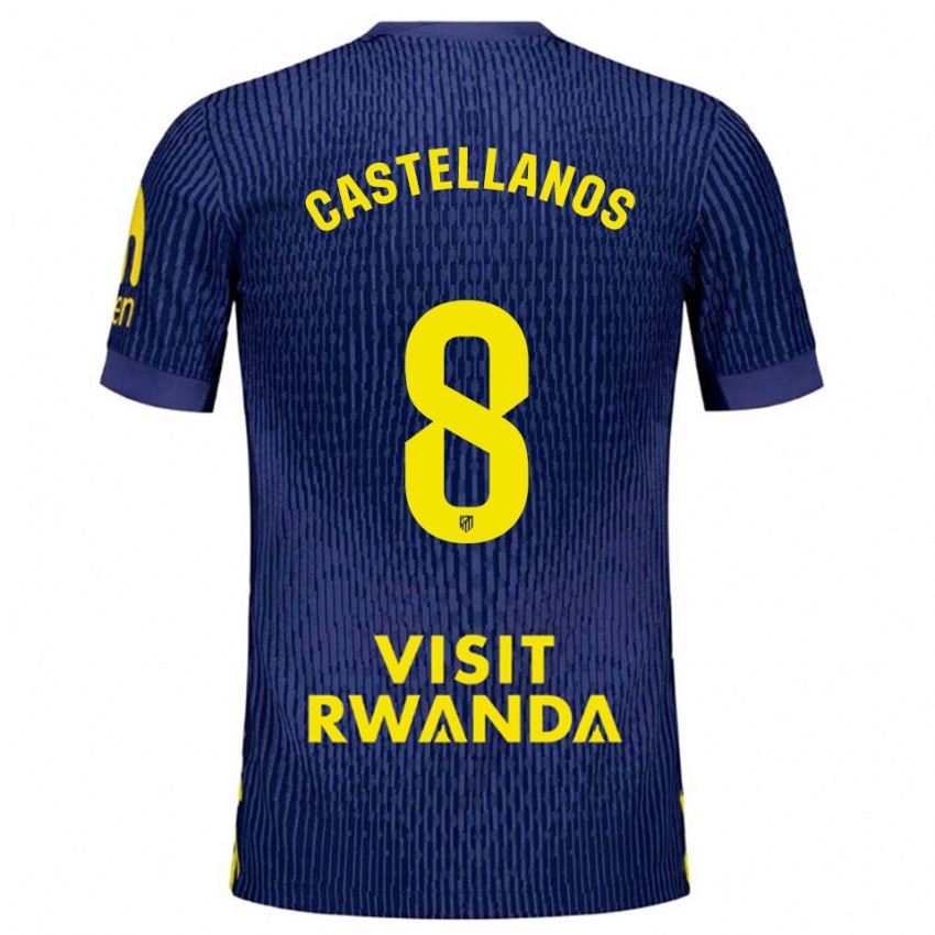 נשים חורחה קסטלנוס #8 כחול נייבי צהוב הרחק ג'רזי 2025/26 חולצה קצרה