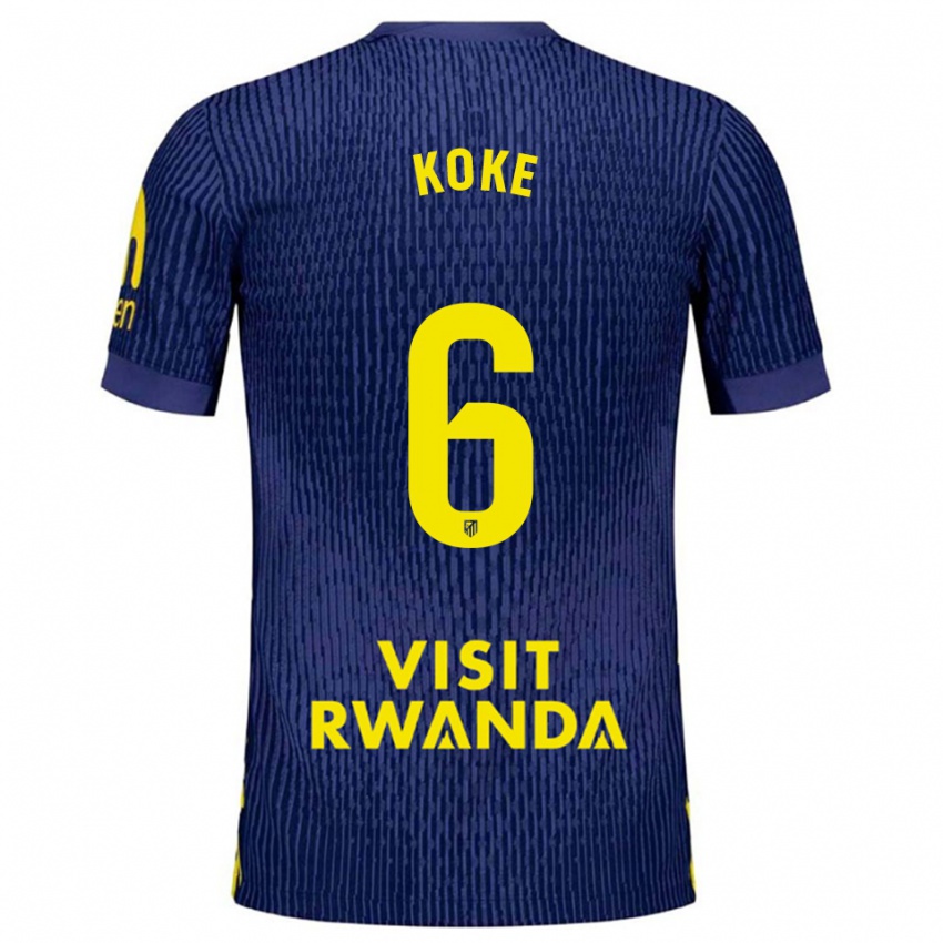 נשים קוקה #6 כחול נייבי צהוב הרחק ג'רזי 2025/26 חולצה קצרה