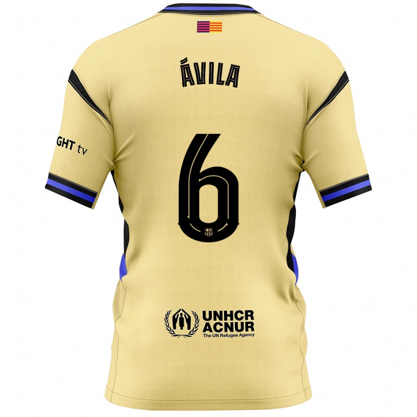 נשים Dani Ávila #6 צהוב שחור הרחק ג'רזי 2025/26 חולצה קצרה