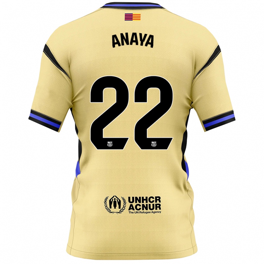 נשים ג'ואן אנאיה #22 צהוב שחור הרחק ג'רזי 2025/26 חולצה קצרה