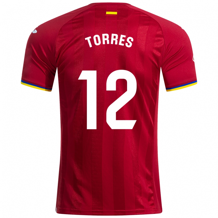 נשים Rubén Torres #12 אדום צהוב כחול הרחק ג'רזי 2025/26 חולצה קצרה