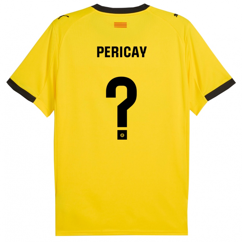 נשים Sergi Pericay #0 צהוב שחור הרחק ג'רזי 2025/26 חולצה קצרה
