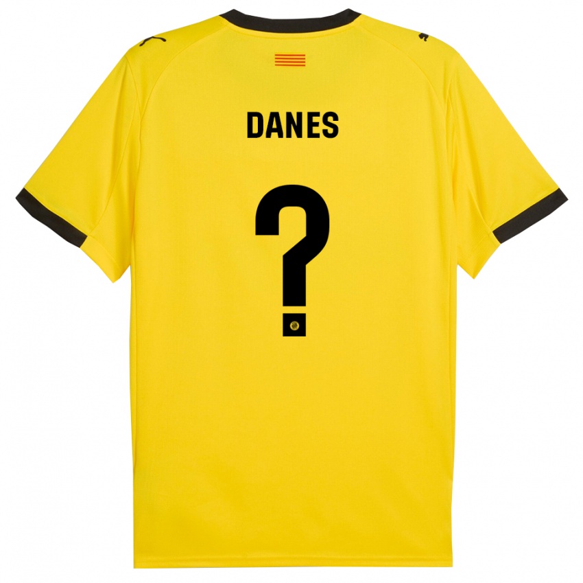 נשים יאן דנית #0 צהוב שחור הרחק ג'רזי 2025/26 חולצה קצרה