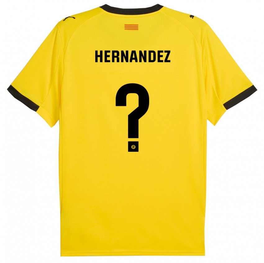 נשים גילם הרננדז #0 צהוב שחור הרחק ג'רזי 2025/26 חולצה קצרה