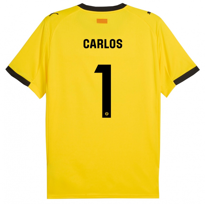 נשים חואן קרלוס #1 צהוב שחור הרחק ג'רזי 2025/26 חולצה קצרה