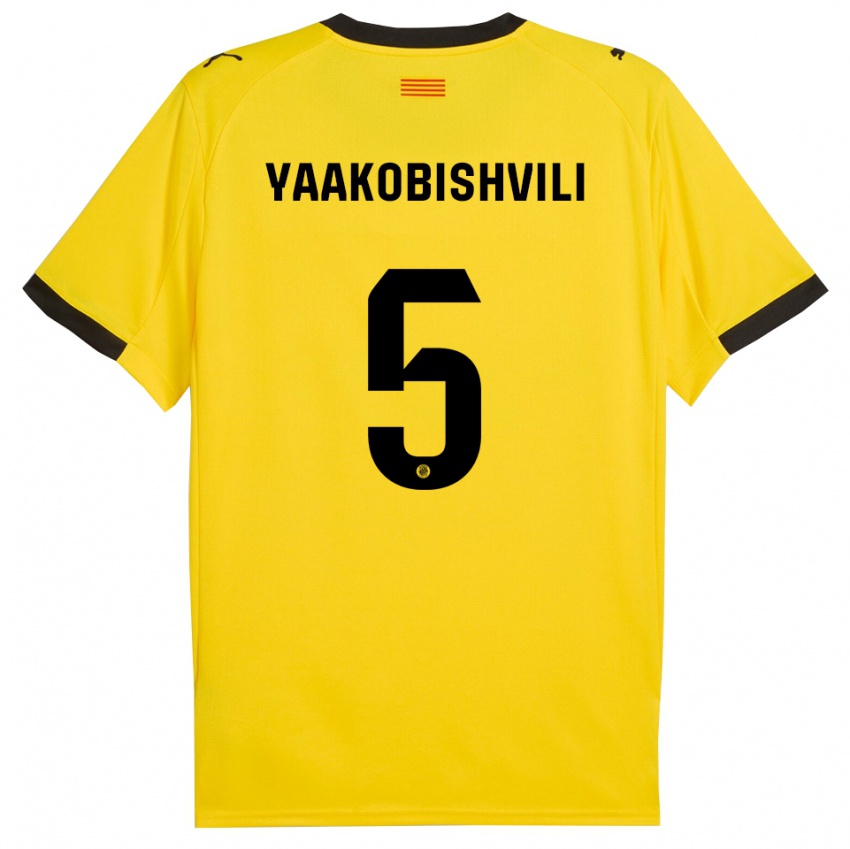 נשים אנטאל יעקובישווילי #5 צהוב שחור הרחק ג'רזי 2025/26 חולצה קצרה