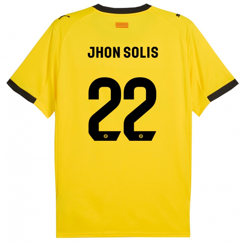 נשים ג'ון סוליס #22 צהוב שחור הרחק ג'רזי 2025/26 חולצה קצרה