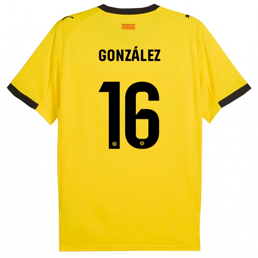 נשים Lau González #16 צהוב שחור הרחק ג'רזי 2025/26 חולצה קצרה