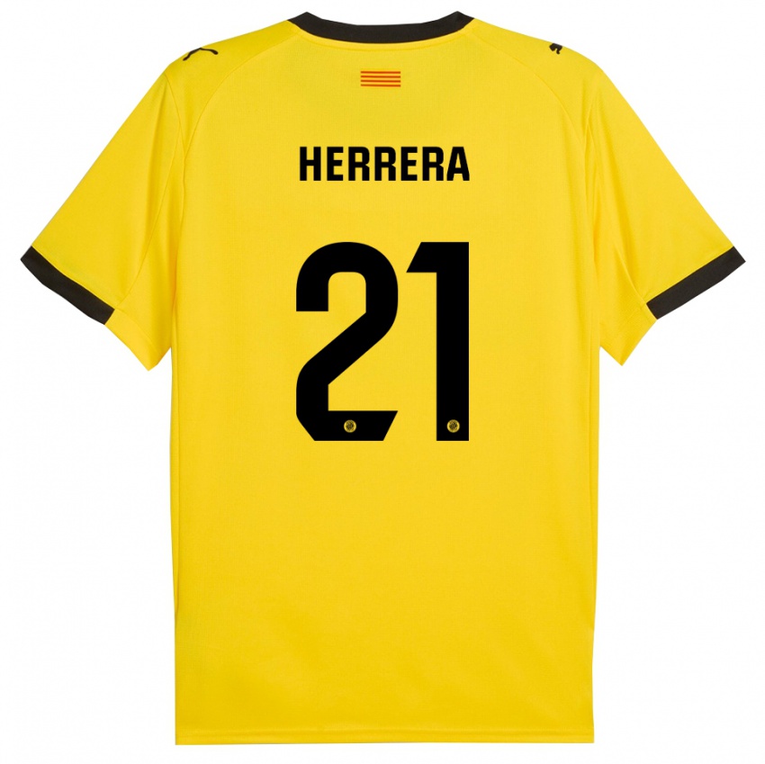 נשים ינגל הררה #21 צהוב שחור הרחק ג'רזי 2025/26 חולצה קצרה