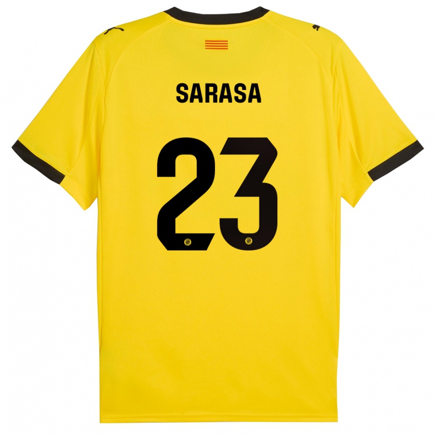 נשים חוויאר סרסה #23 צהוב שחור הרחק ג'רזי 2025/26 חולצה קצרה