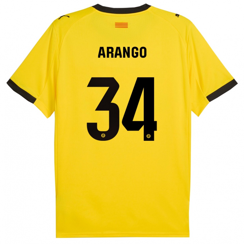 נשים חואן אראנגו #34 צהוב שחור הרחק ג'רזי 2025/26 חולצה קצרה