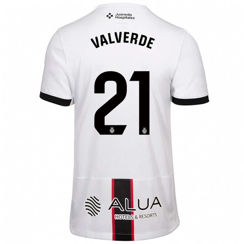 נשים דיוויד ואלוורדה #21 לבן שחור הרחק ג'רזי 2025/26 חולצה קצרה