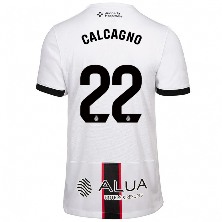 נשים ברונו קלקנו #22 לבן שחור הרחק ג'רזי 2025/26 חולצה קצרה