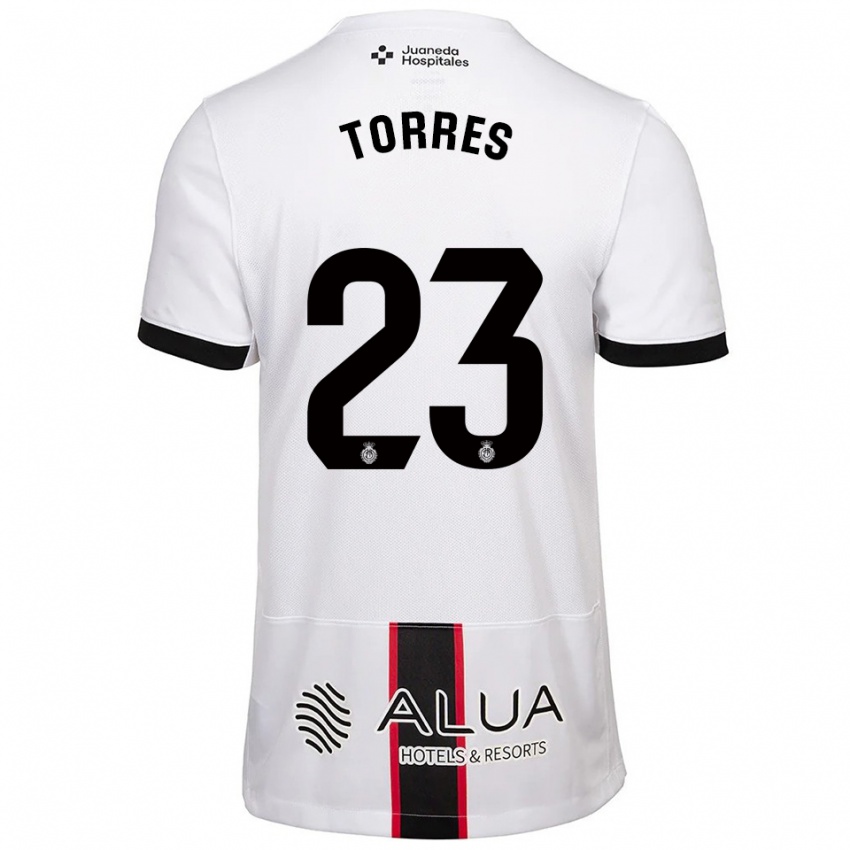 נשים Iker Torres #23 לבן שחור הרחק ג'רזי 2025/26 חולצה קצרה