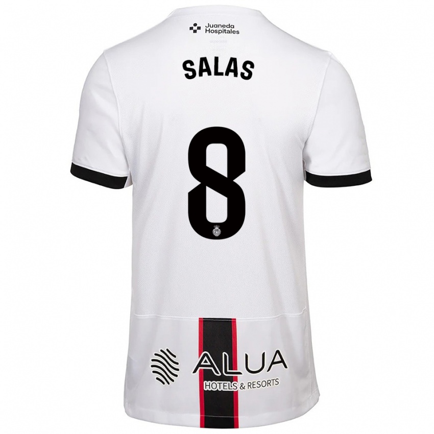 נשים יאן סאלאס #8 לבן שחור הרחק ג'רזי 2025/26 חולצה קצרה