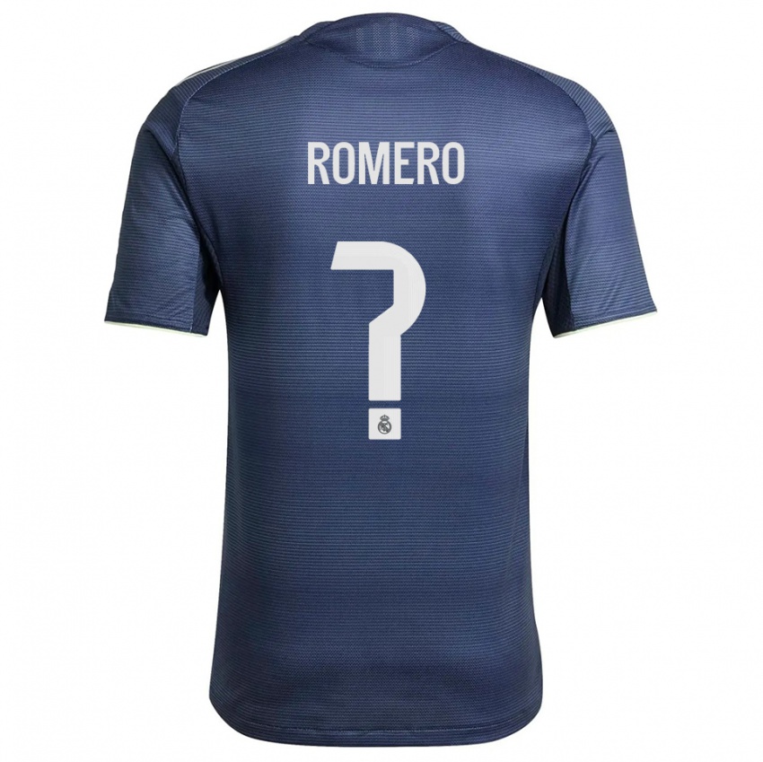 נשים Manu Romero #0 כחול נייבי כסוף הרחק ג'רזי 2025/26 חולצה קצרה