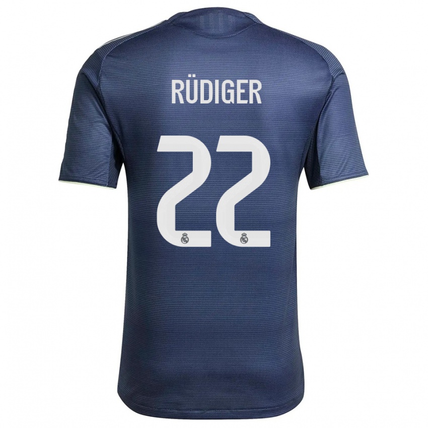 נשים אנטוניו רודיגר #22 כחול נייבי כסוף הרחק ג'רזי 2025/26 חולצה קצרה