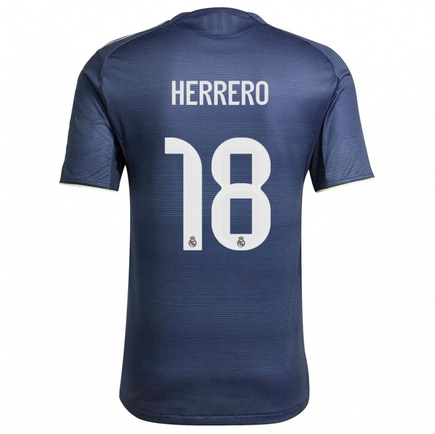 נשים אנריקה הררו גרסיה #18 כחול נייבי כסוף הרחק ג'רזי 2025/26 חולצה קצרה
