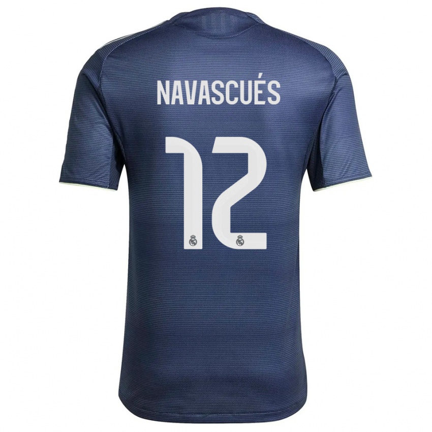 נשים Liberto Navascués #12 כחול נייבי כסוף הרחק ג'רזי 2025/26 חולצה קצרה
