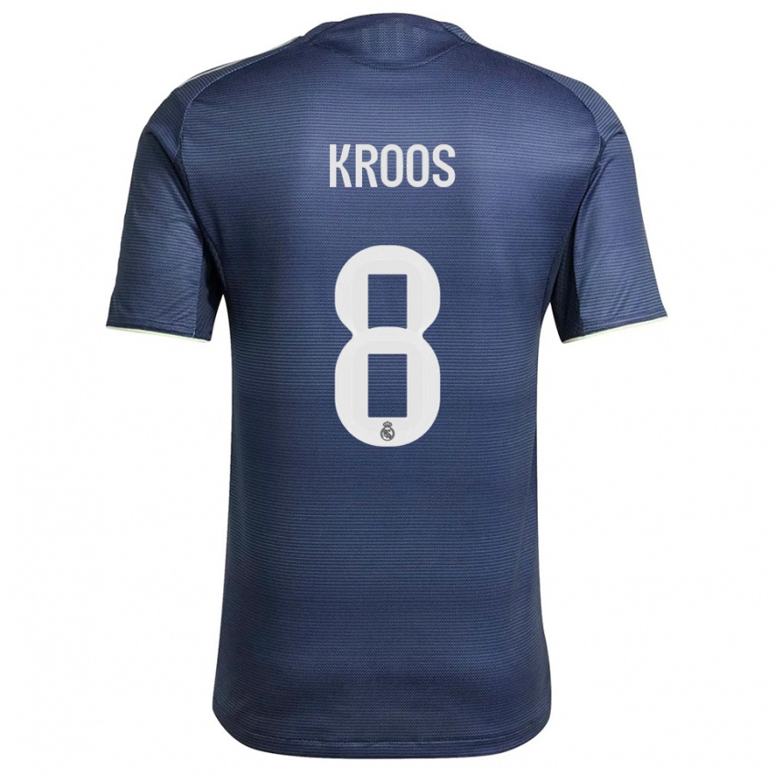 נשים טוני קרוס #8 כחול נייבי כסוף הרחק ג'רזי 2025/26 חולצה קצרה