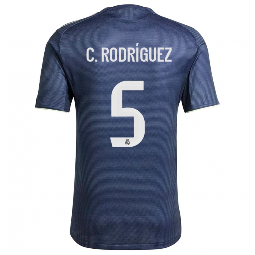 נשים קרלוס רודריגס #5 כחול נייבי כסוף הרחק ג'רזי 2025/26 חולצה קצרה