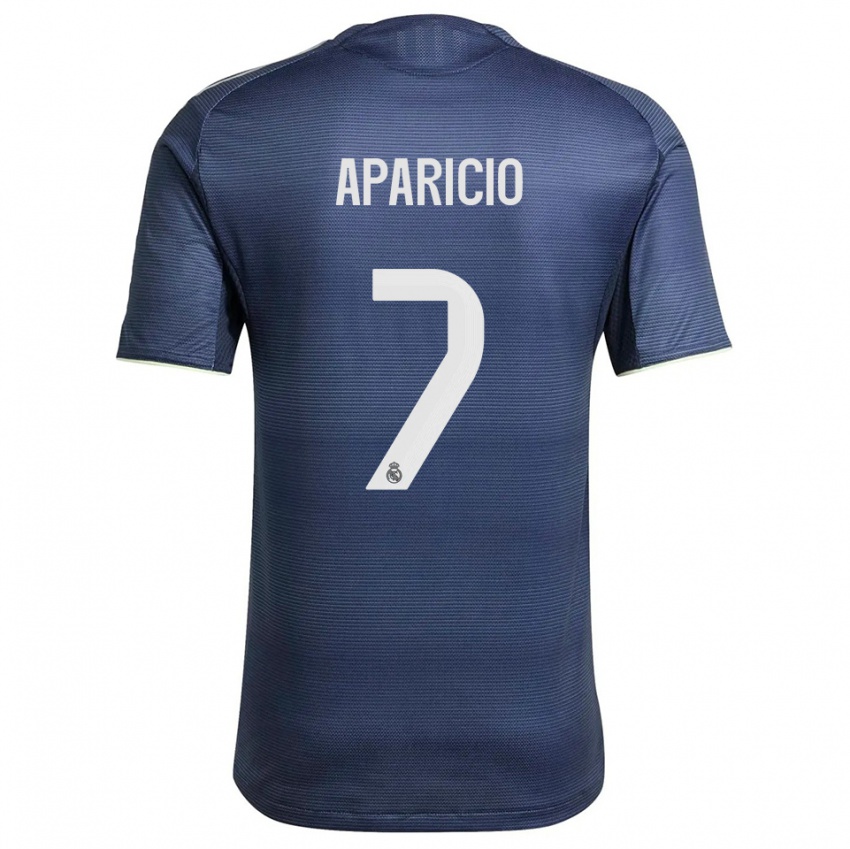 נשים אסטבן אפריסיו #7 כחול נייבי כסוף הרחק ג'רזי 2025/26 חולצה קצרה