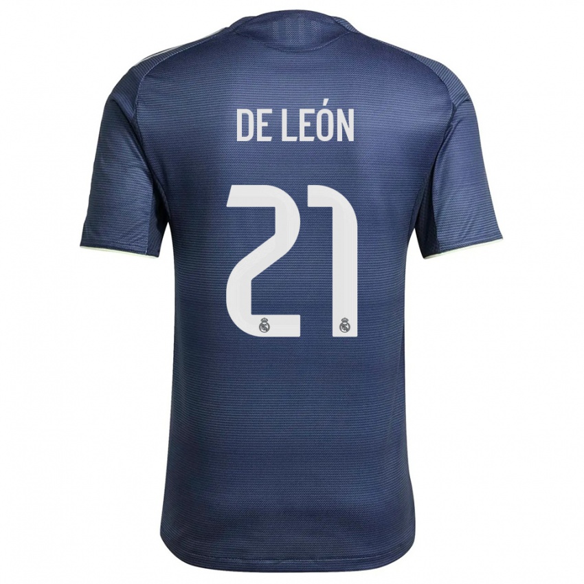 נשים ג'רמי דה לאון #21 כחול נייבי כסוף הרחק ג'רזי 2025/26 חולצה קצרה