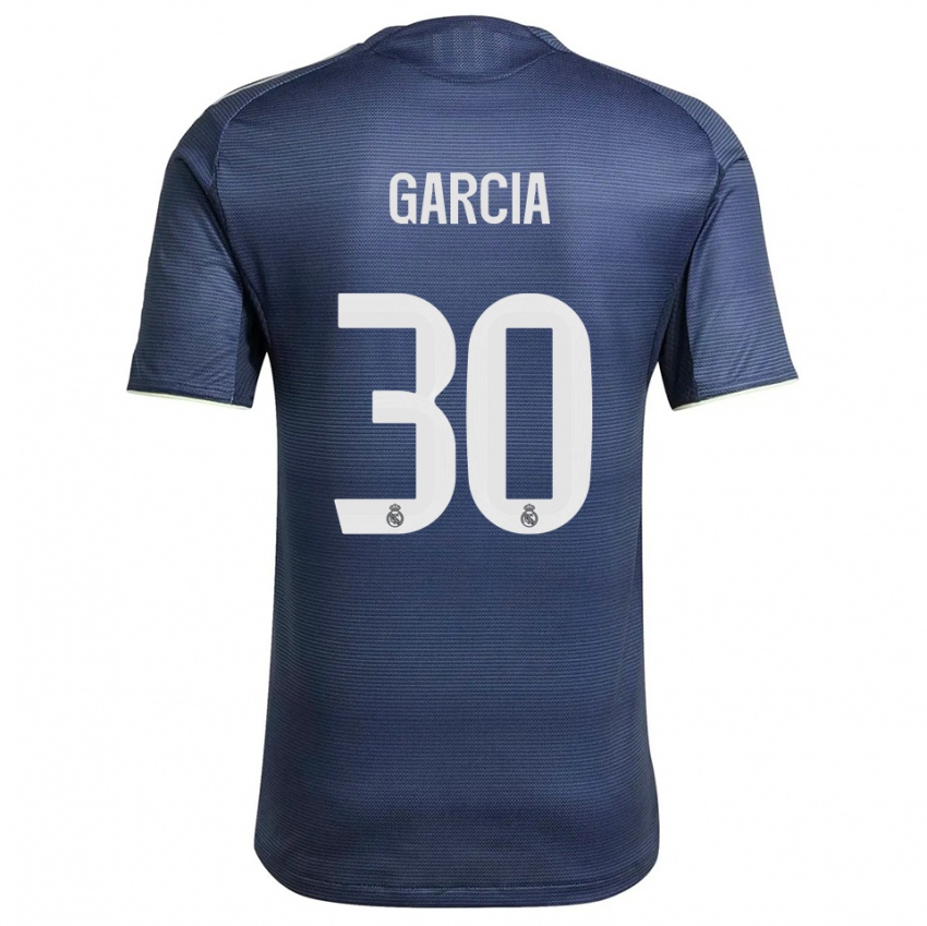 נשים גונסאלו גרסיה #30 כחול נייבי כסוף הרחק ג'רזי 2025/26 חולצה קצרה