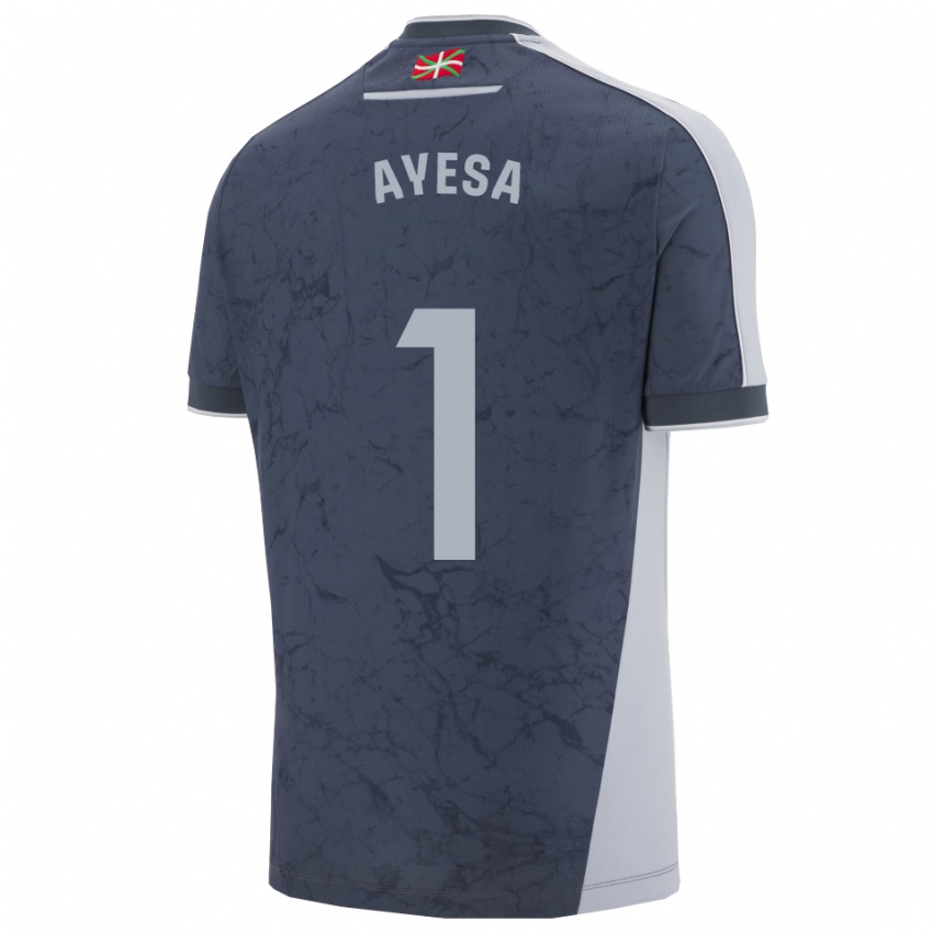 נשים Gaizka Ayesa Burgui #1 כחול כהה לבן הרחק ג'רזי 2025/26 חולצה קצרה