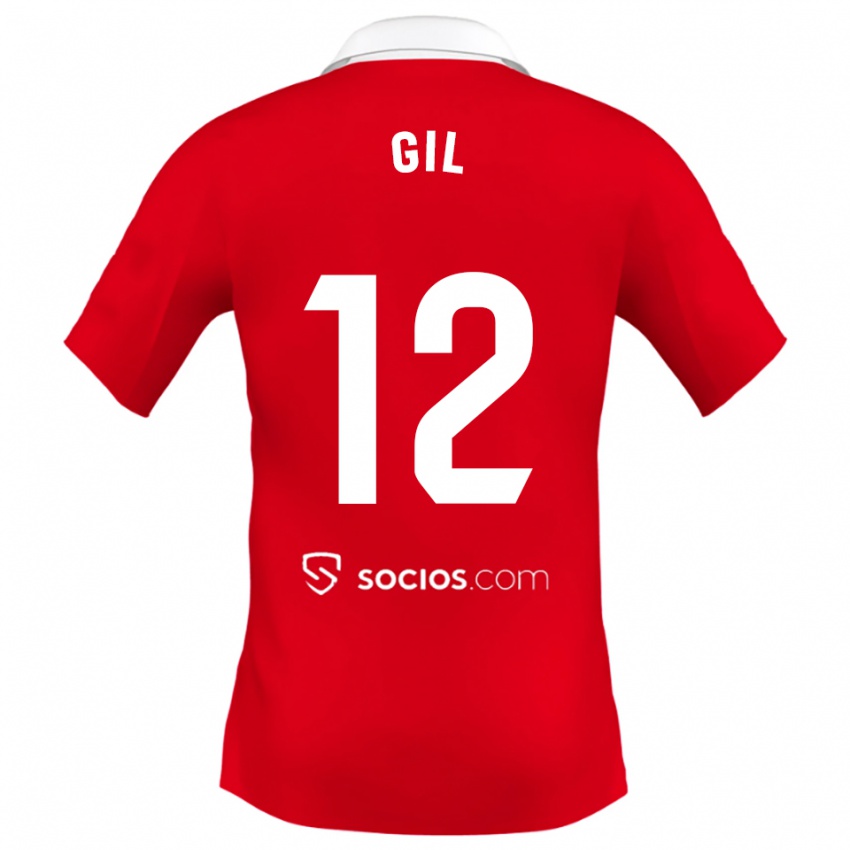 נשים דני גיל #12 אדום לבן אפור הרחק ג'רזי 2025/26 חולצה קצרה