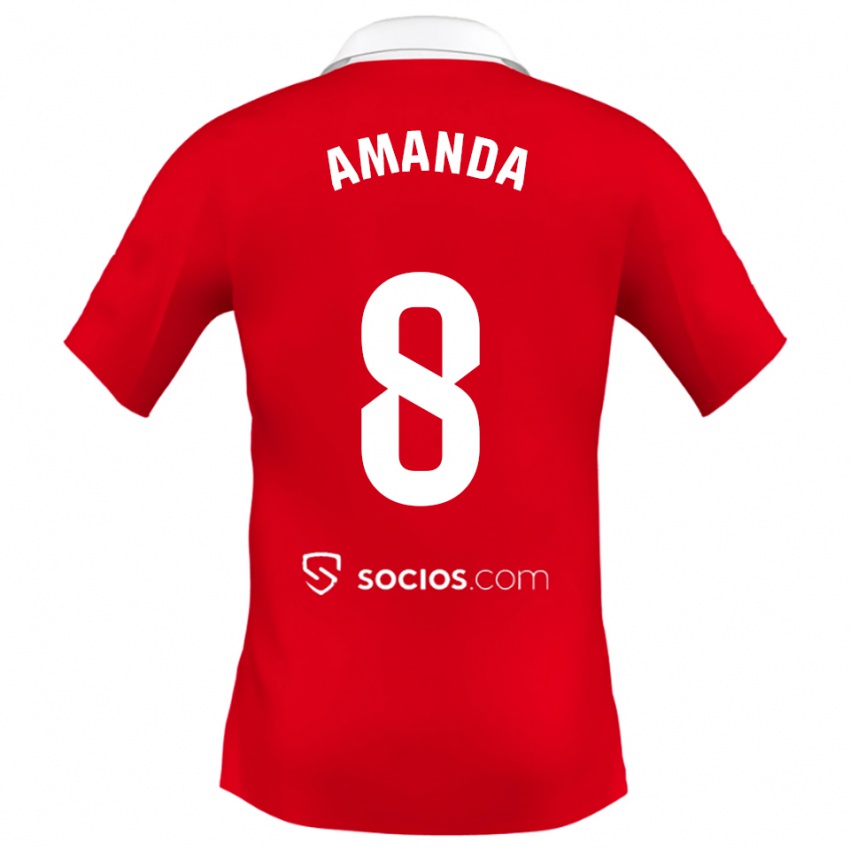 נשים אמנדה סמפדרו #8 אדום לבן אפור הרחק ג'רזי 2025/26 חולצה קצרה