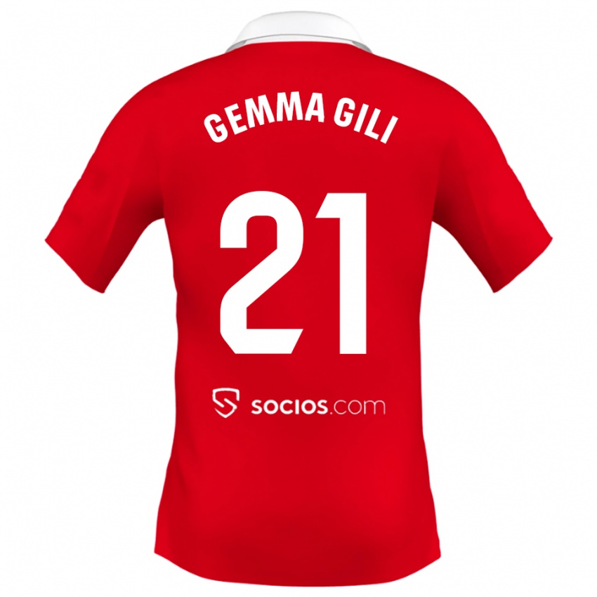 נשים ג׳מה גילי #21 אדום לבן אפור הרחק ג'רזי 2025/26 חולצה קצרה