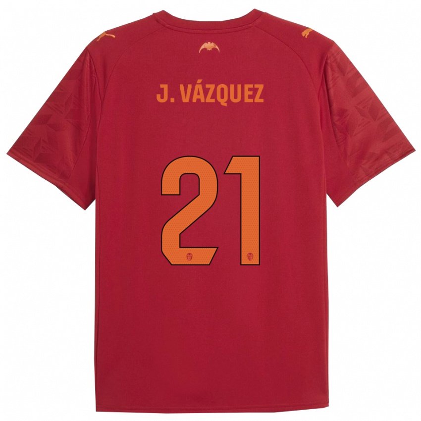 נשים ז'סוס ואסקז #21 אדום כתום הרחק ג'רזי 2025/26 חולצה קצרה