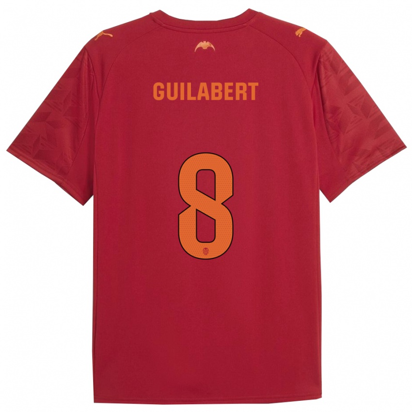 נשים Mario Guilabert #8 אדום כתום הרחק ג'רזי 2025/26 חולצה קצרה