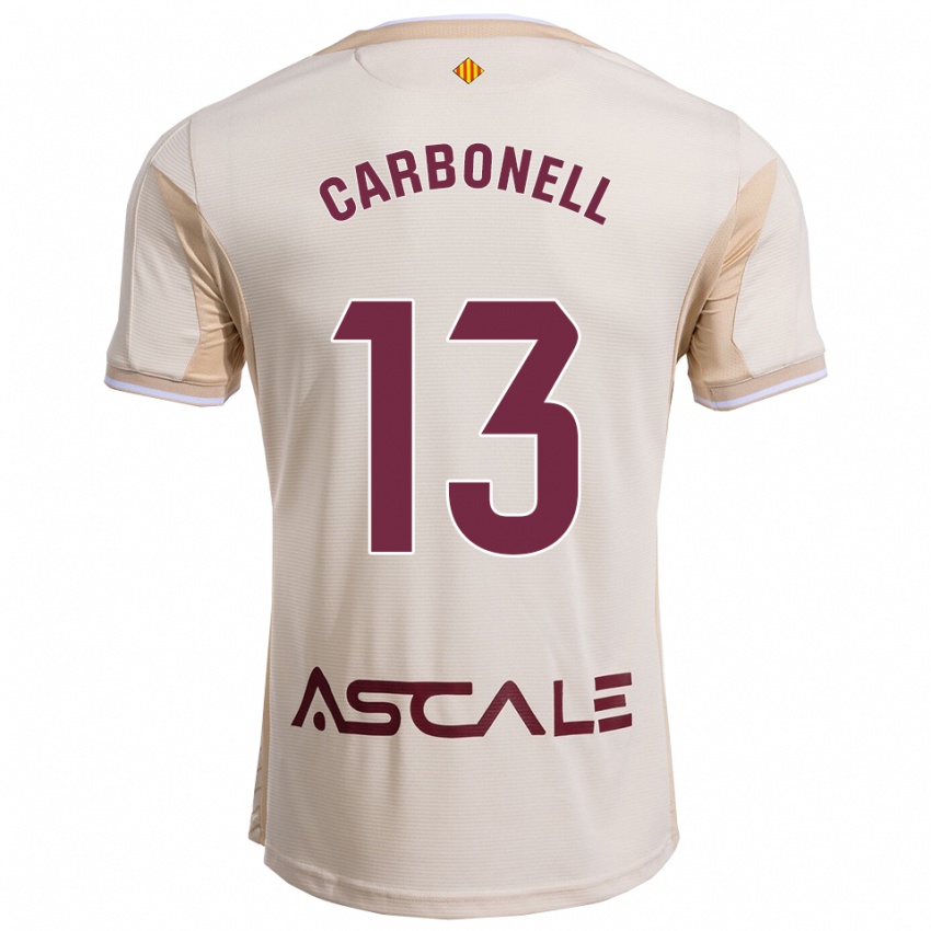 נשים Carmen Carbonell #13 לבן שמנת בורדו הרחק ג'רזי 2025/26 חולצה קצרה