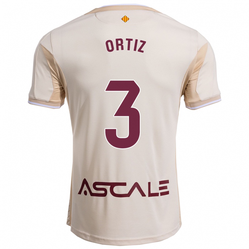 נשים אנקו אורטיס #3 לבן שמנת בורדו הרחק ג'רזי 2025/26 חולצה קצרה