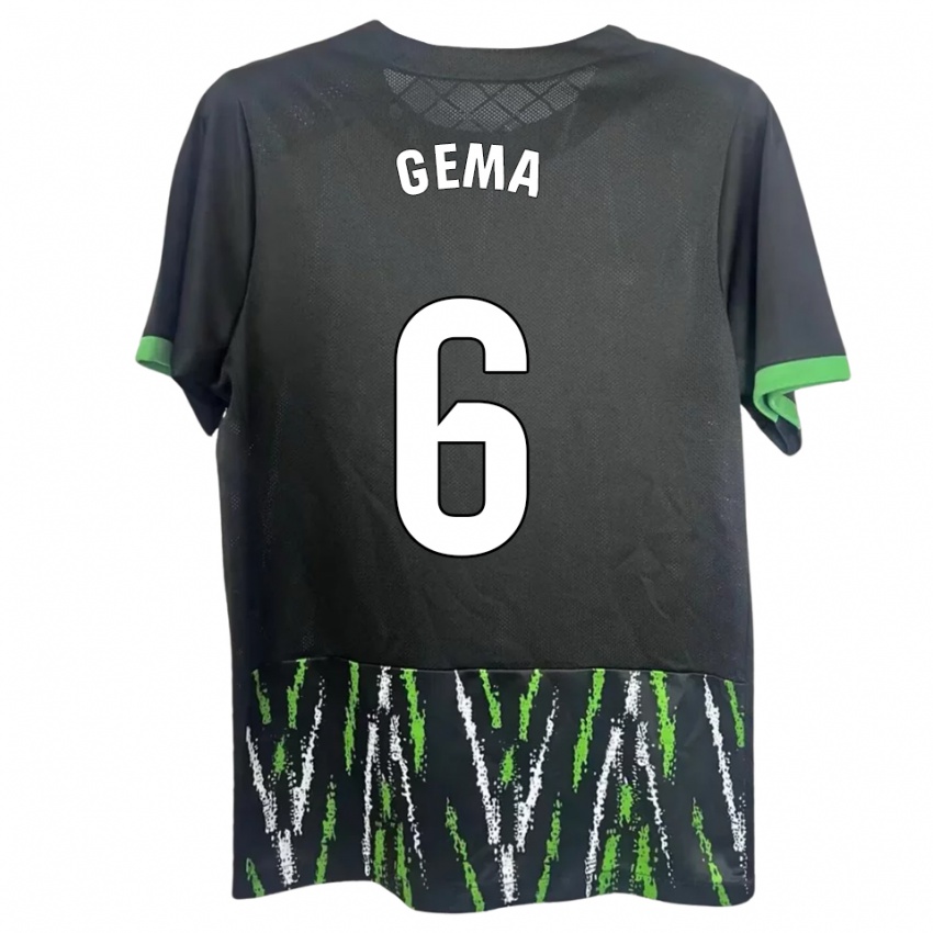נשים Gema Climent #6 שחור ירוק הרחק ג'רזי 2025/26 חולצה קצרה