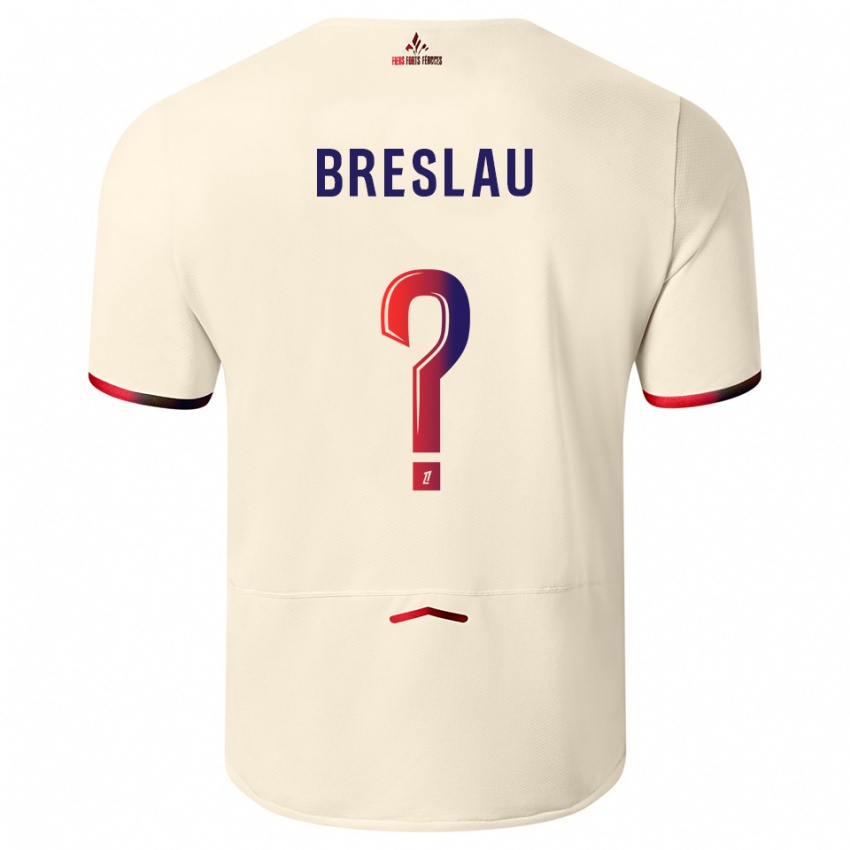 נשים ג'סי ברסלאו #0 לבן שמנת אדום הרחק ג'רזי 2025/26 חולצה קצרה