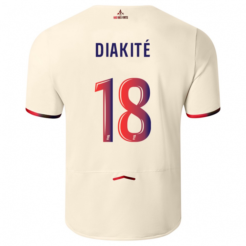 נשים באפודה דיאקיטה #18 לבן שמנת אדום הרחק ג'רזי 2025/26 חולצה קצרה