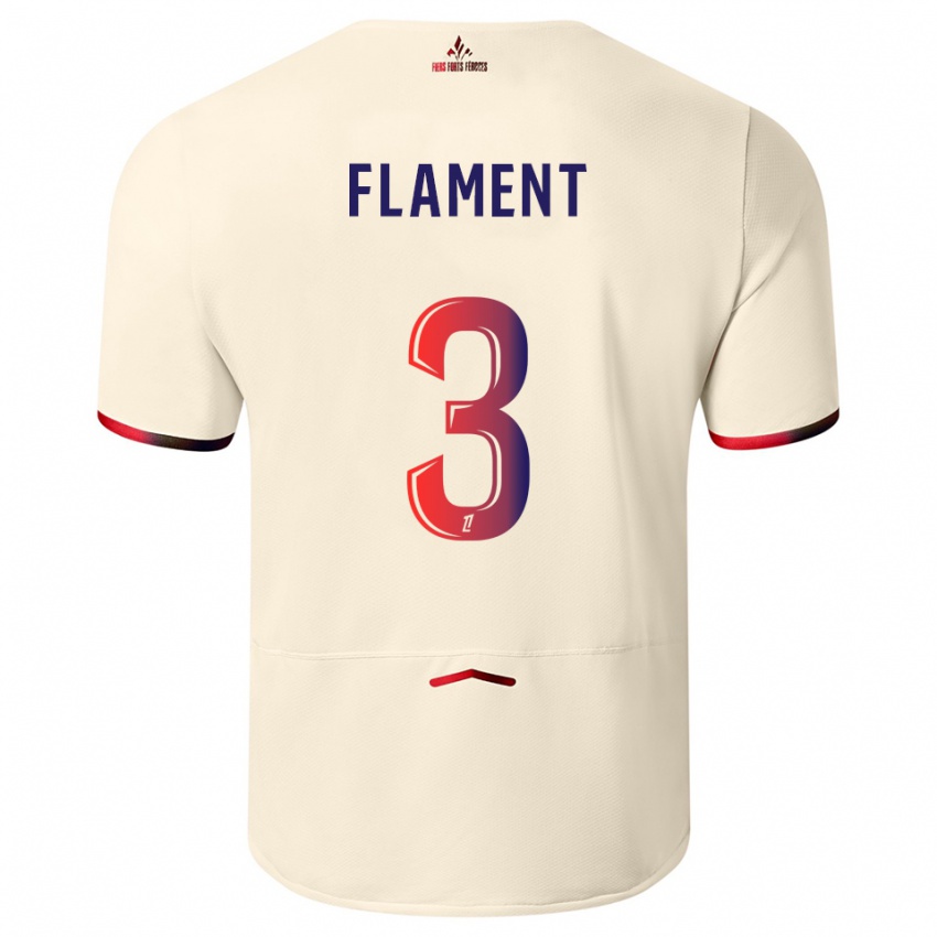 נשים Corentin Flament #3 לבן שמנת אדום הרחק ג'רזי 2025/26 חולצה קצרה