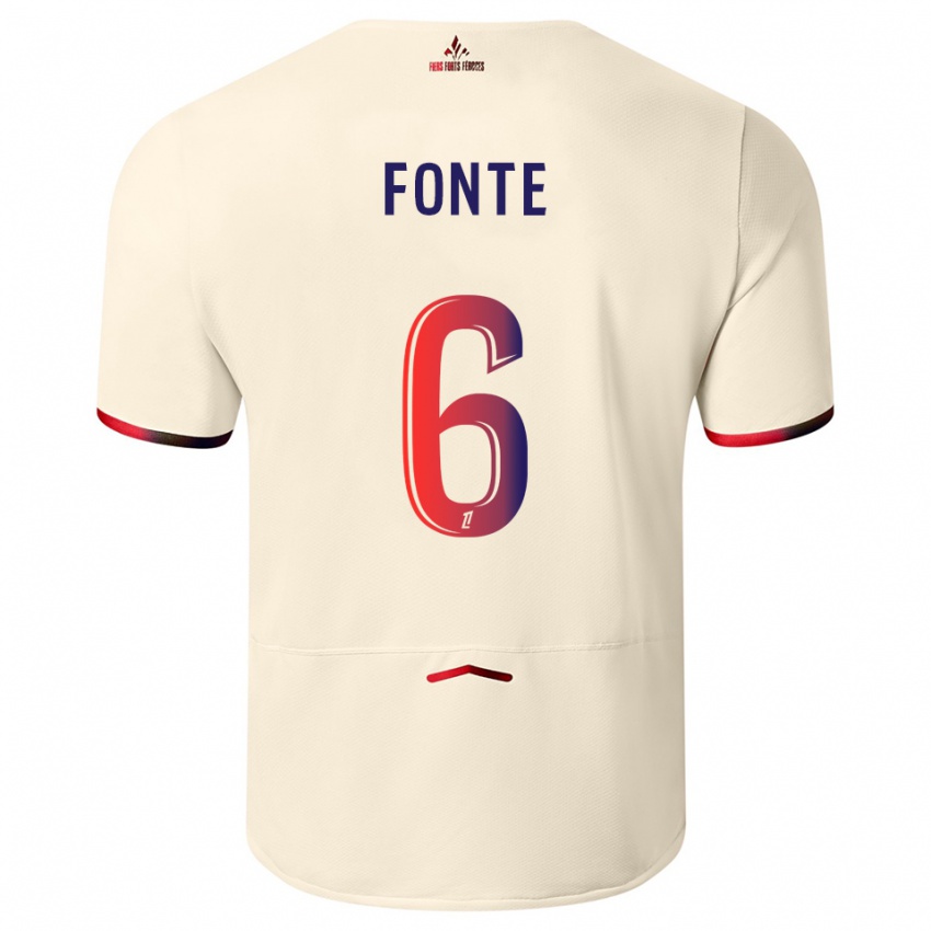 נשים ז'וזה פונטה #6 לבן שמנת אדום הרחק ג'רזי 2025/26 חולצה קצרה