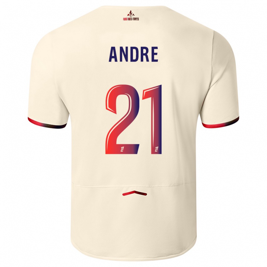 נשים בנג'מין אנדרה #21 לבן שמנת אדום הרחק ג'רזי 2025/26 חולצה קצרה