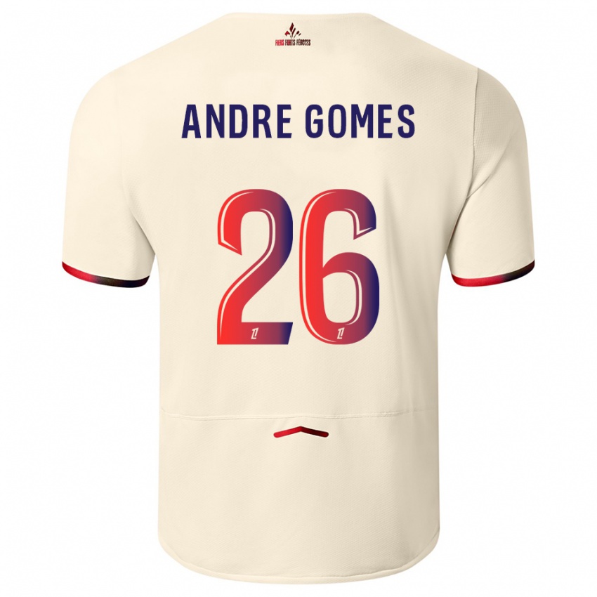 נשים אנדרה גומש #26 לבן שמנת אדום הרחק ג'רזי 2025/26 חולצה קצרה