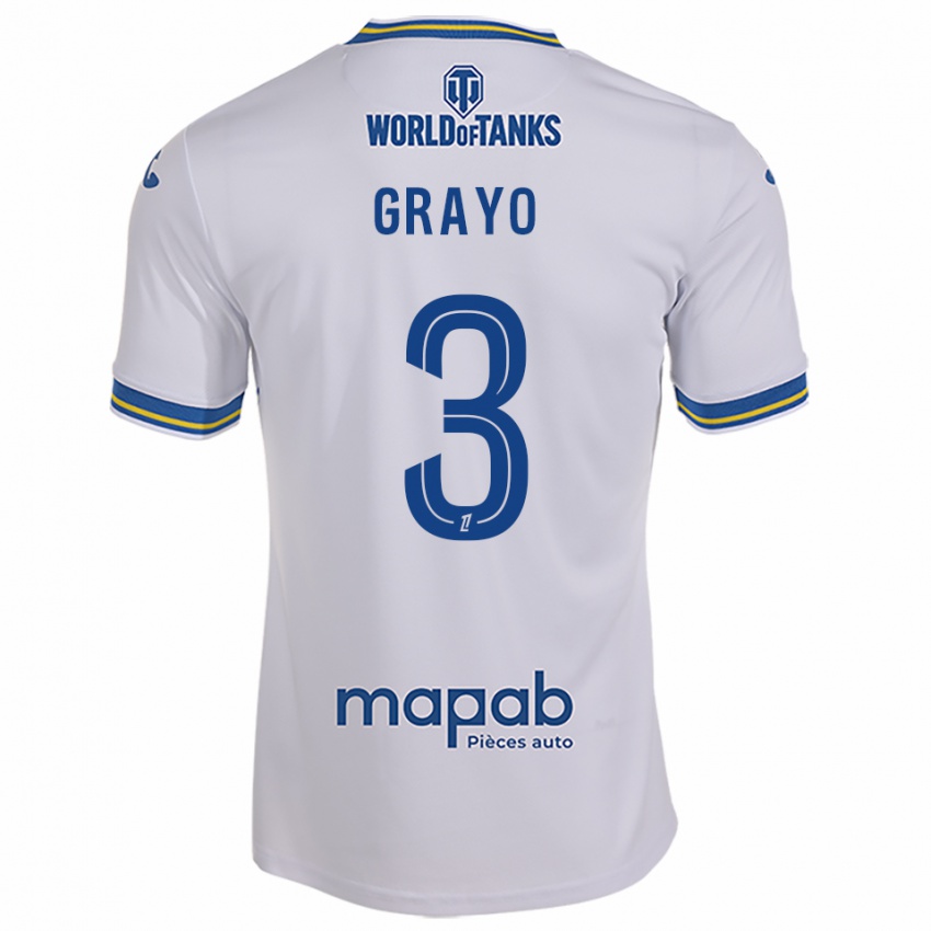 נשים Maïna Grayo #3 לבן תכלת הרחק ג'רזי 2025/26 חולצה קצרה