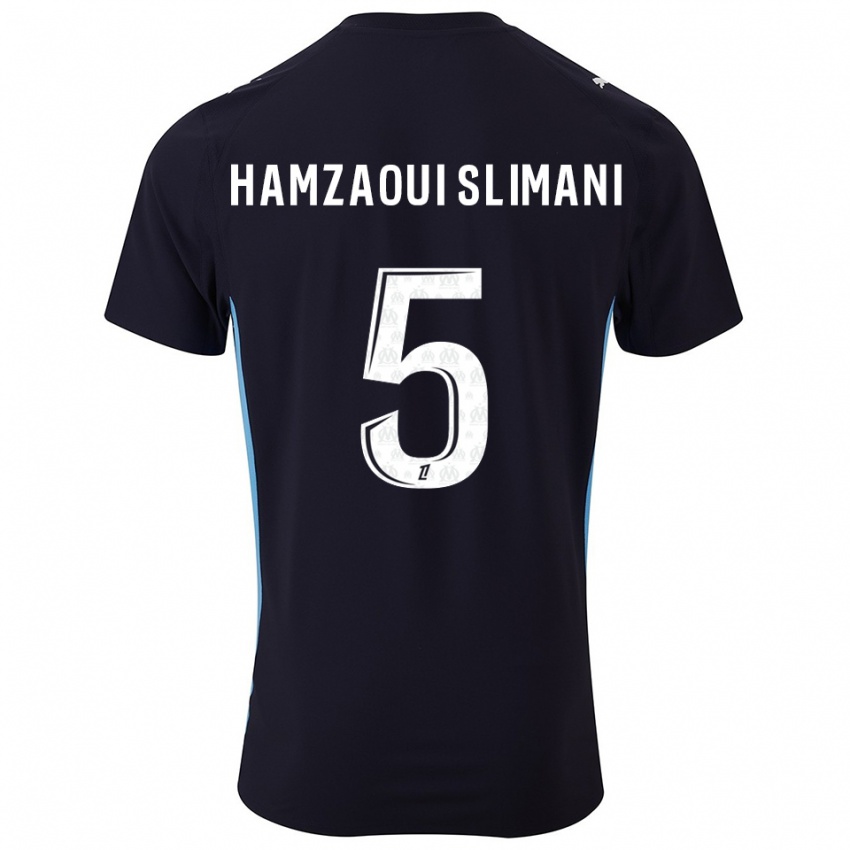 נשים הילאן חמזאוי סלימאני #5 שחור תכלת הרחק ג'רזי 2025/26 חולצה קצרה