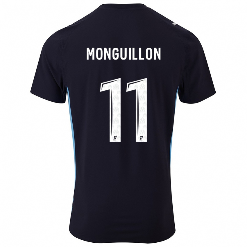 נשים Coralie Monguillon #11 שחור תכלת הרחק ג'רזי 2025/26 חולצה קצרה