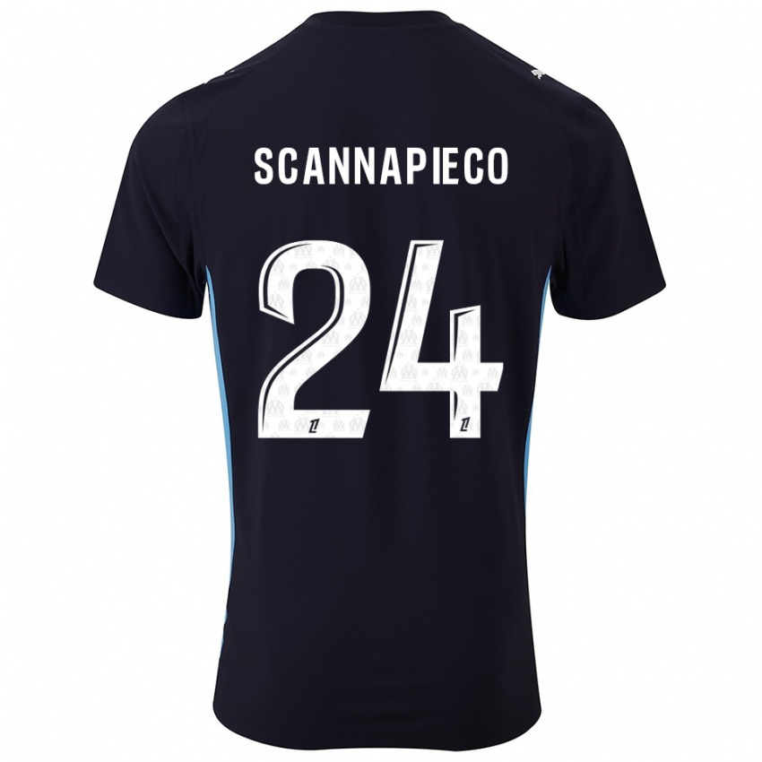 נשים דונה מארי סקאנאפייקו #24 שחור תכלת הרחק ג'רזי 2025/26 חולצה קצרה