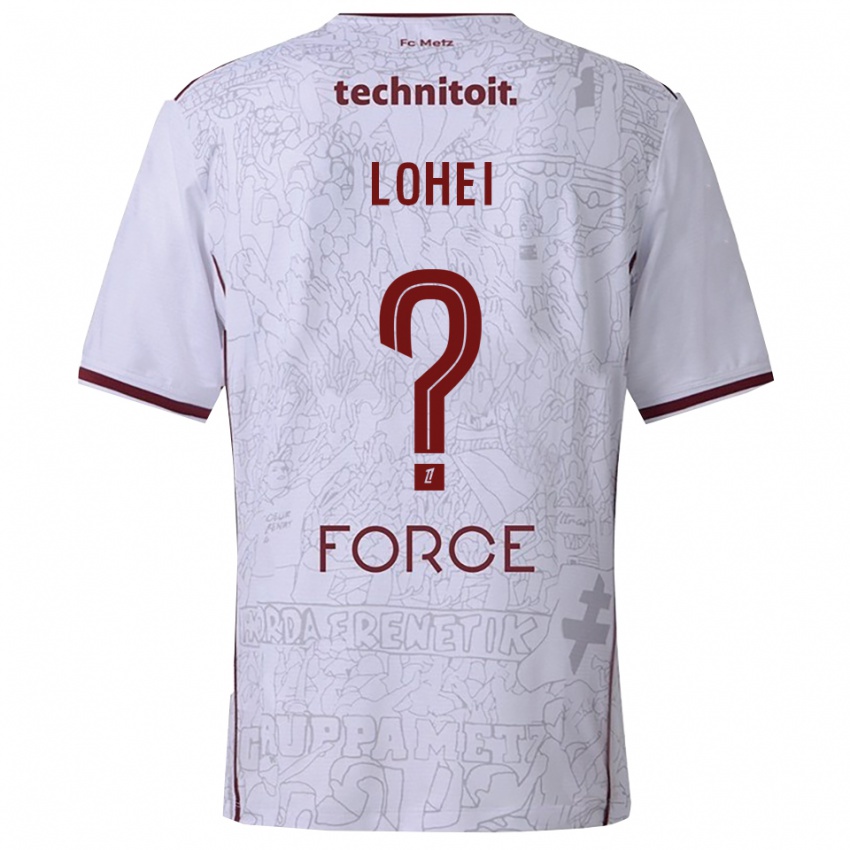 נשים Fabio Lohei #0 לבן בורדו הרחק ג'רזי 2025/26 חולצה קצרה