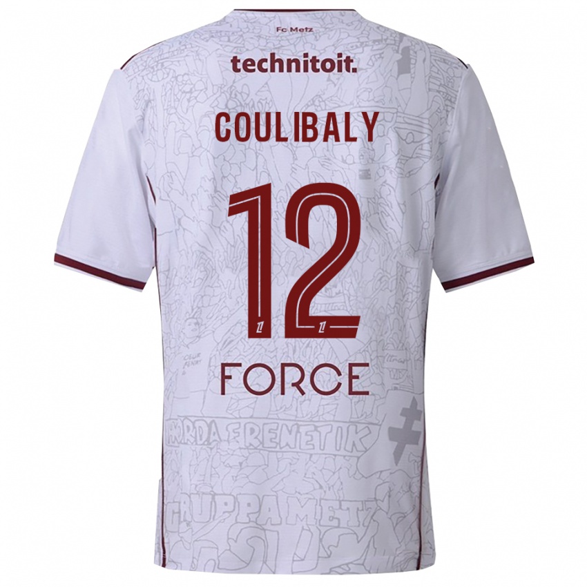 נשים Kady Coulibaly #12 לבן בורדו הרחק ג'רזי 2025/26 חולצה קצרה