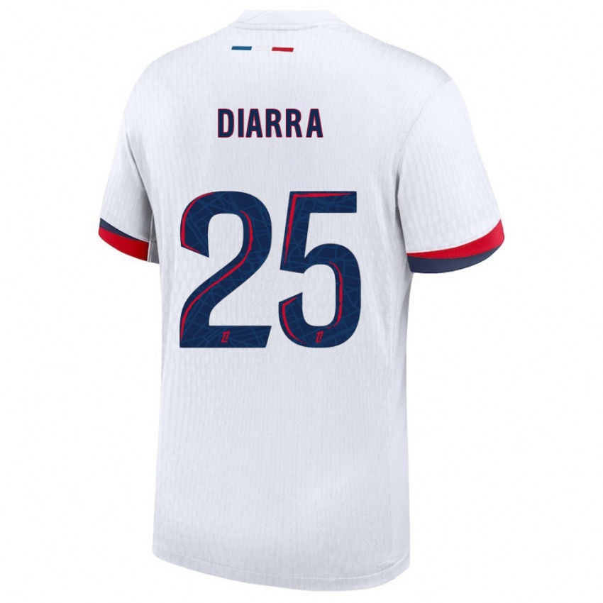 נשים Agueissa Diarra #25 לבן אדום הרחק ג'רזי 2025/26 חולצה קצרה